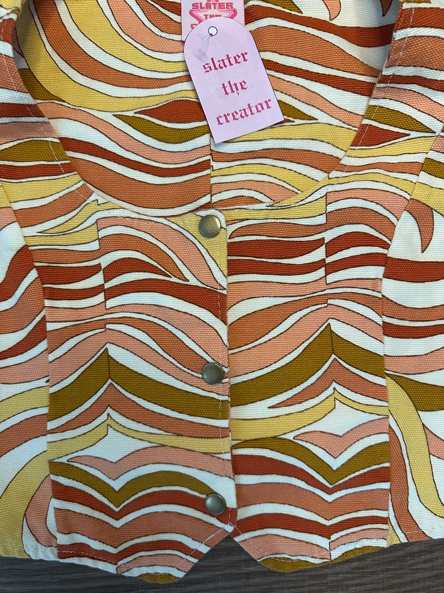 Upcycled Retro Printed Vest