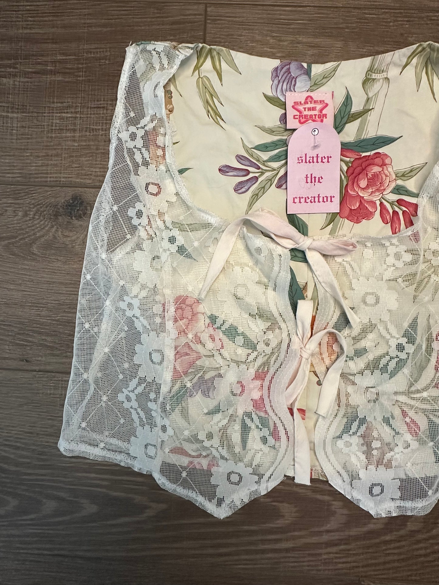 Upcycled Vintage Lace + Floral Vest