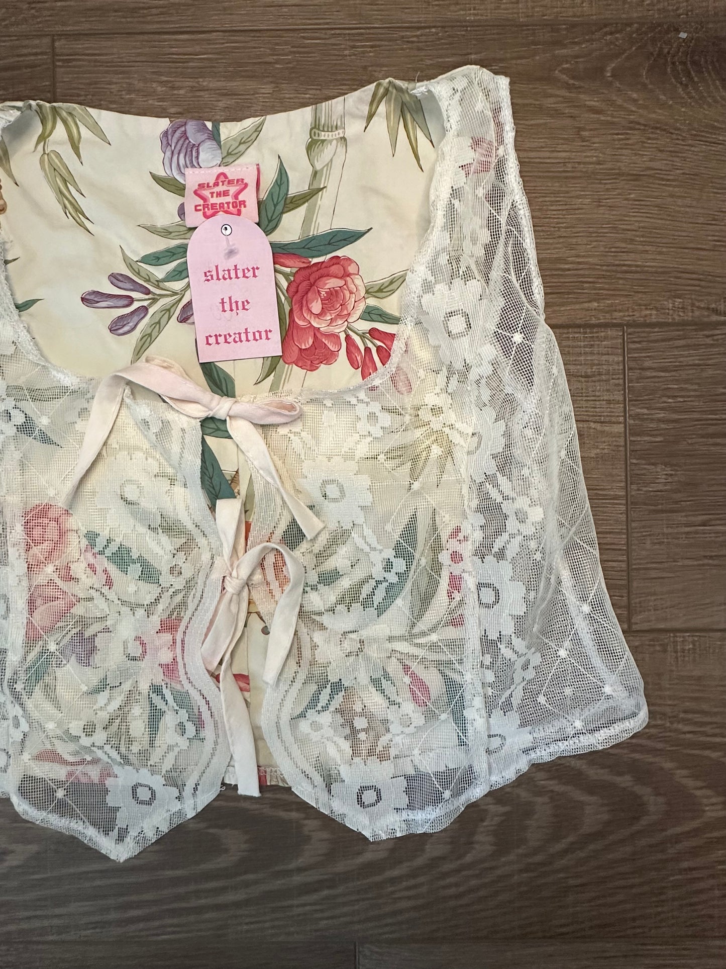 Upcycled Vintage Lace + Floral Vest