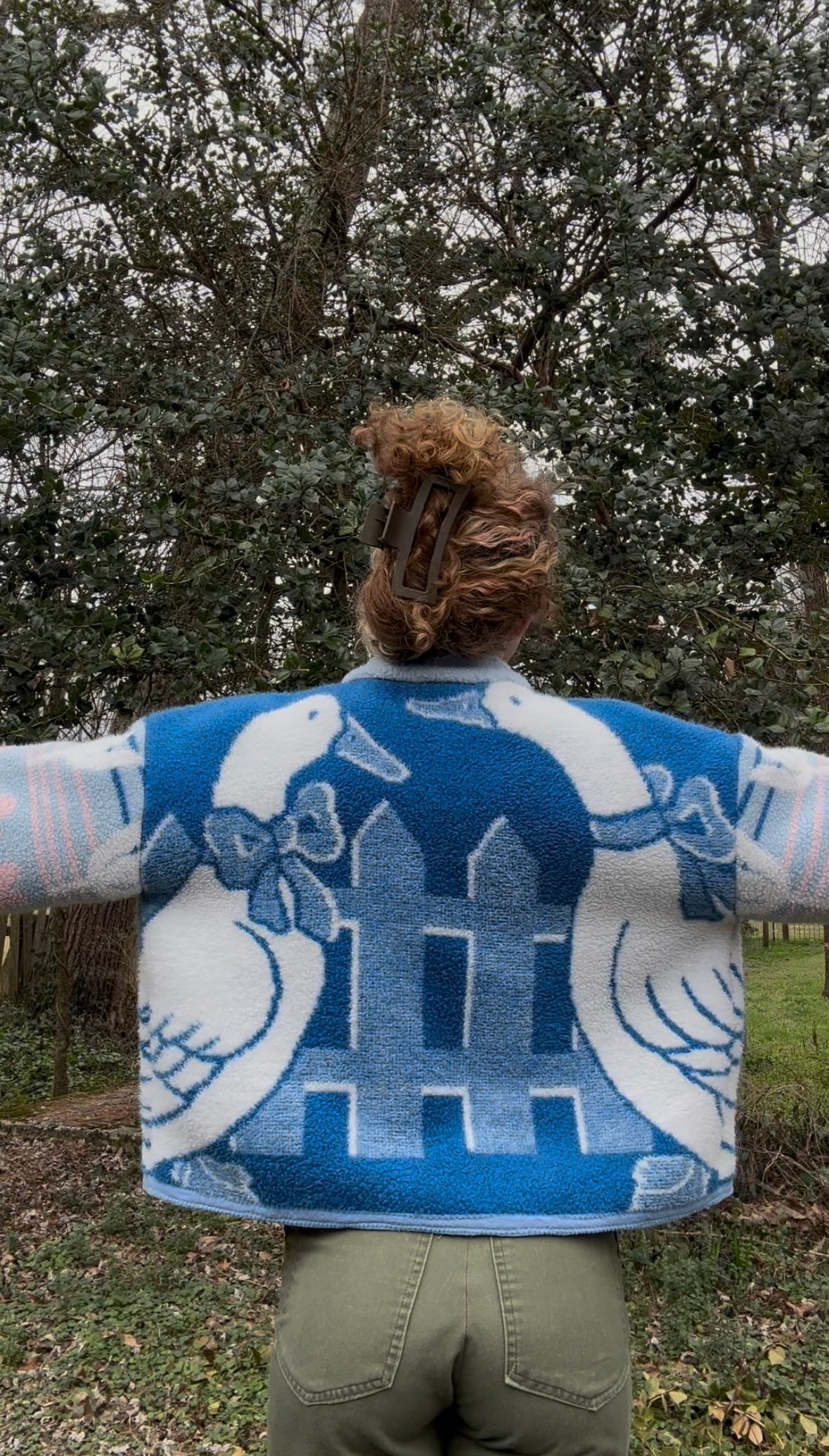 Upcycled Vintage Goose Blanket Coat