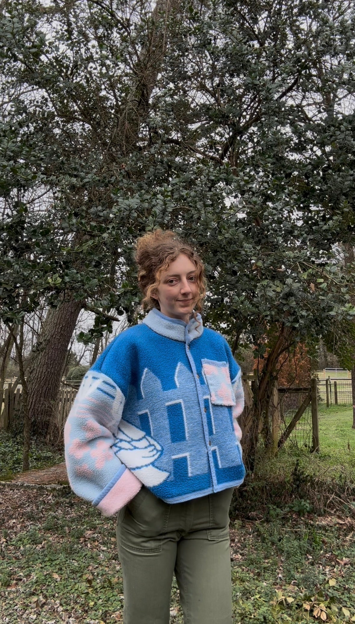 Upcycled Vintage Goose Blanket Coat