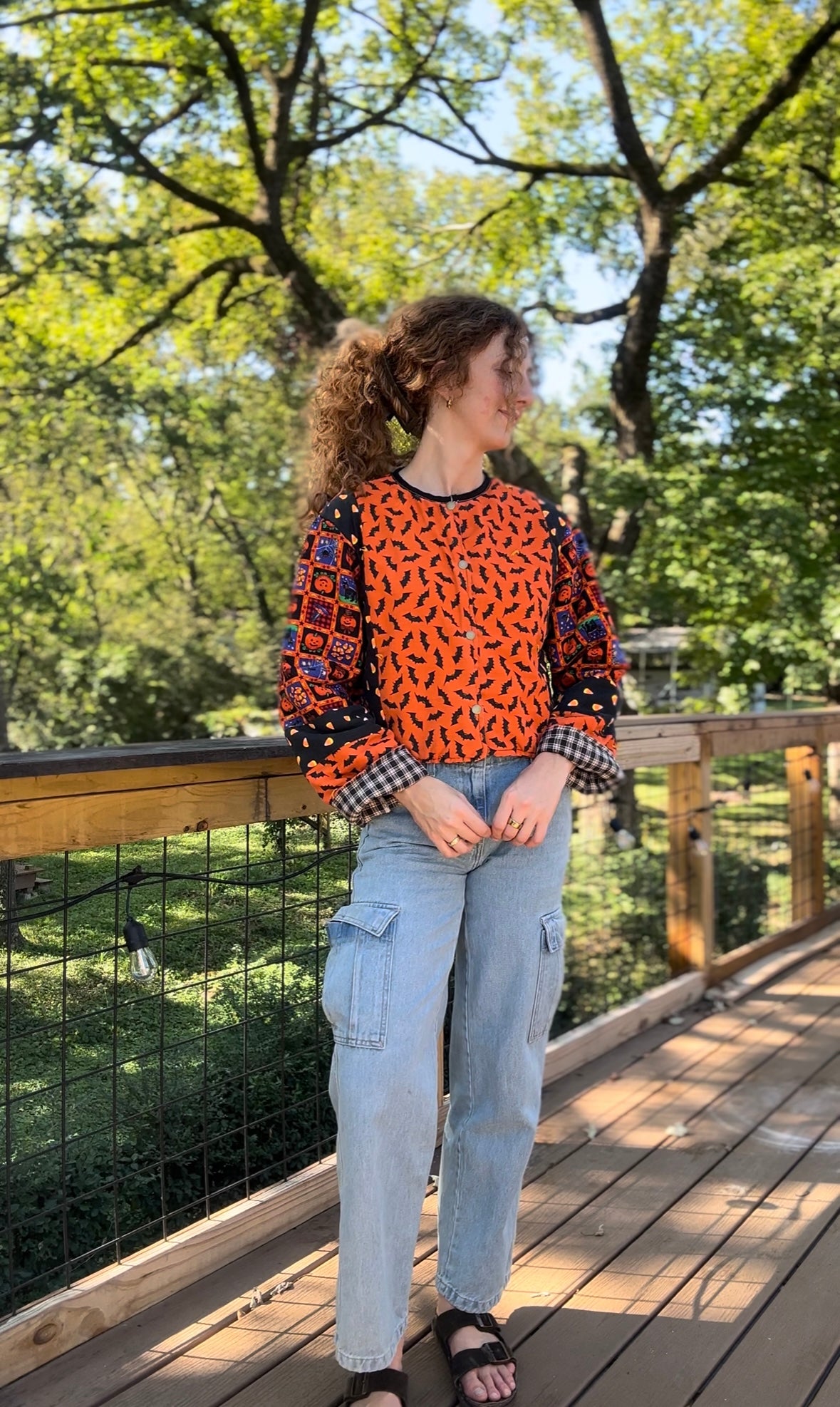 upcycled halloween quilt jacket