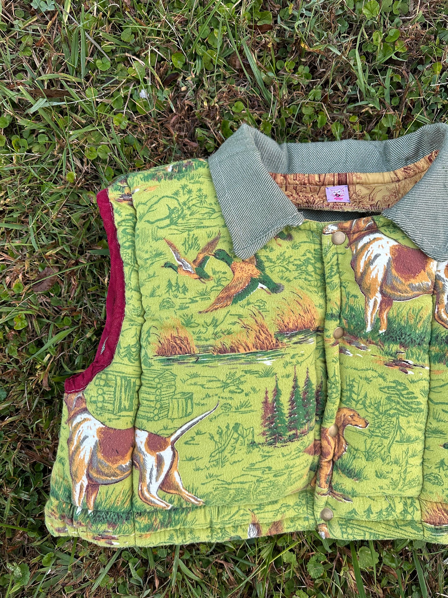 upcycled vintage 1980’s sleeping bag vest
