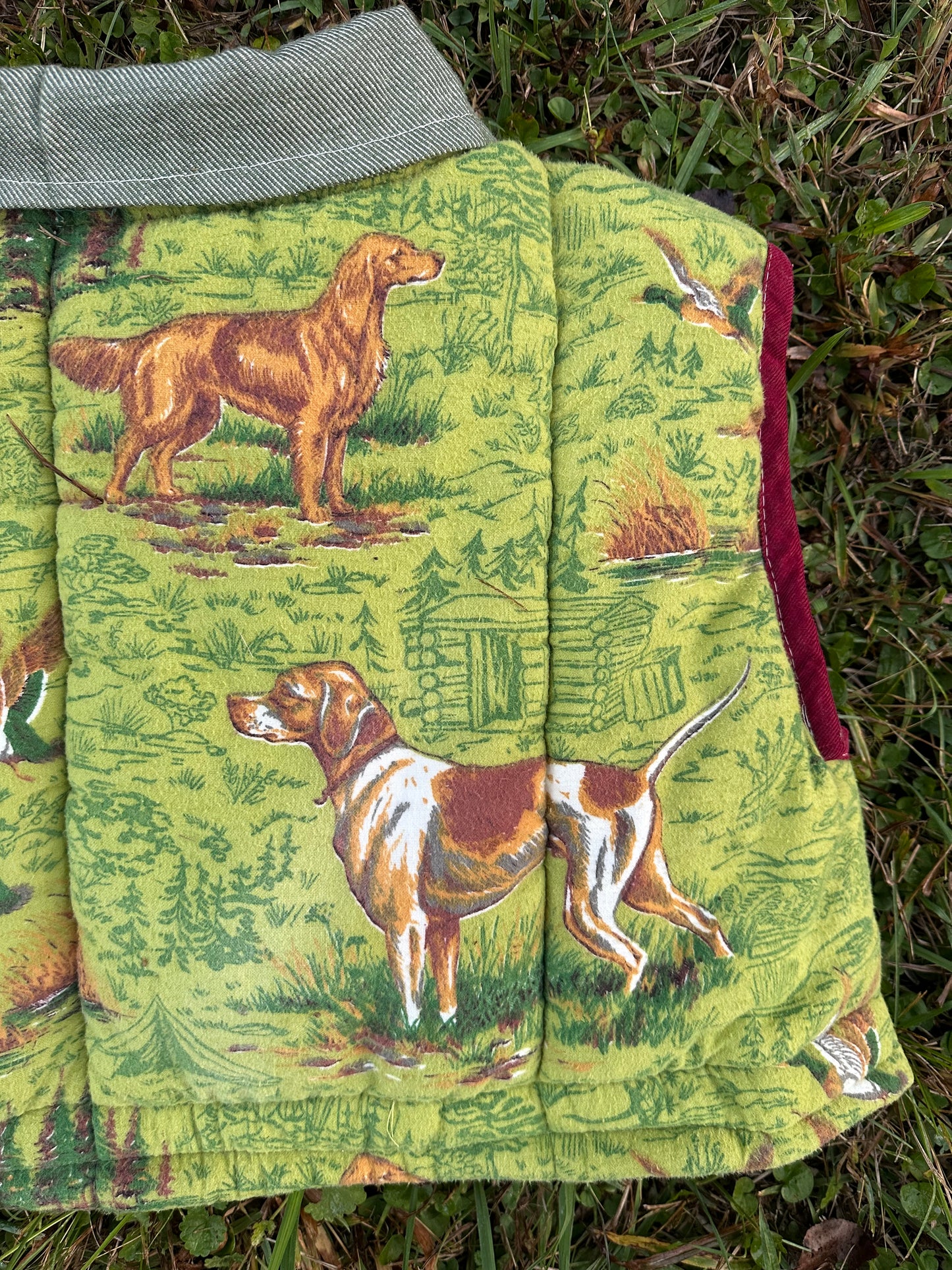 upcycled vintage 1980’s sleeping bag vest