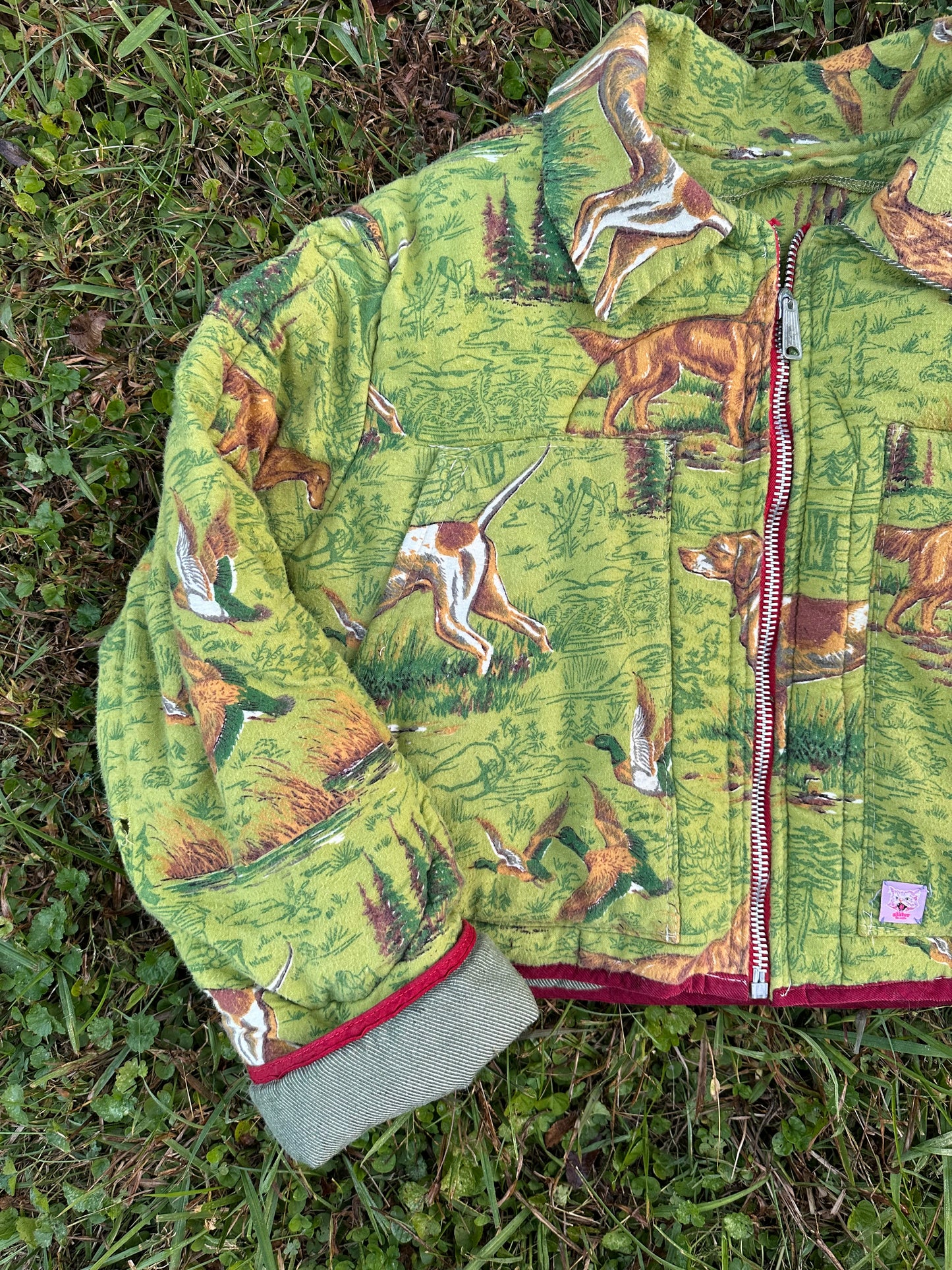 upcycled 1980s vintage sleeping bag coat