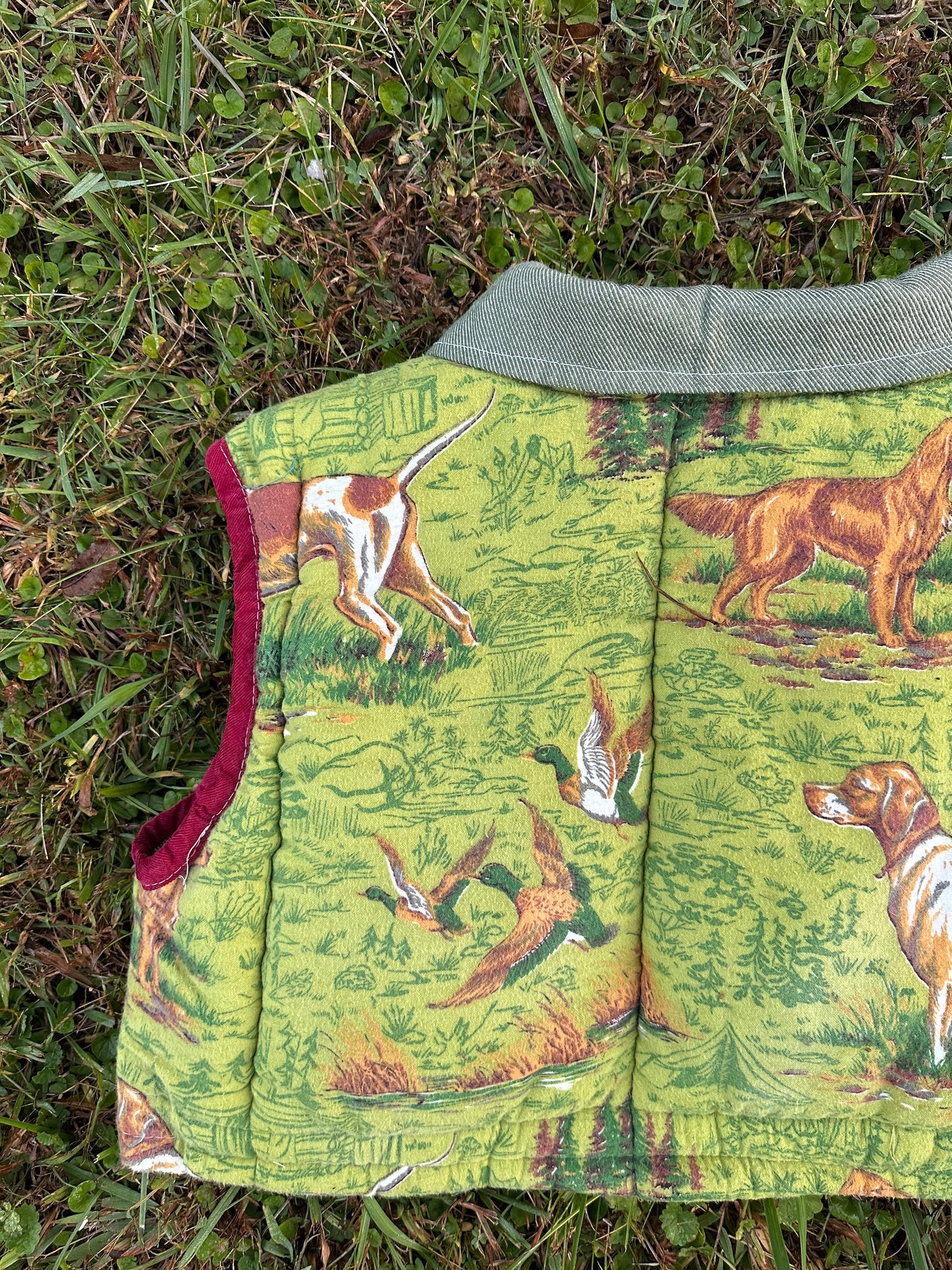 upcycled vintage 1980’s sleeping bag vest