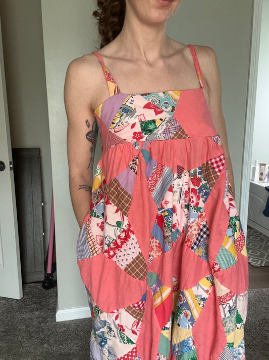 Upcycled Quilt Topper Romper