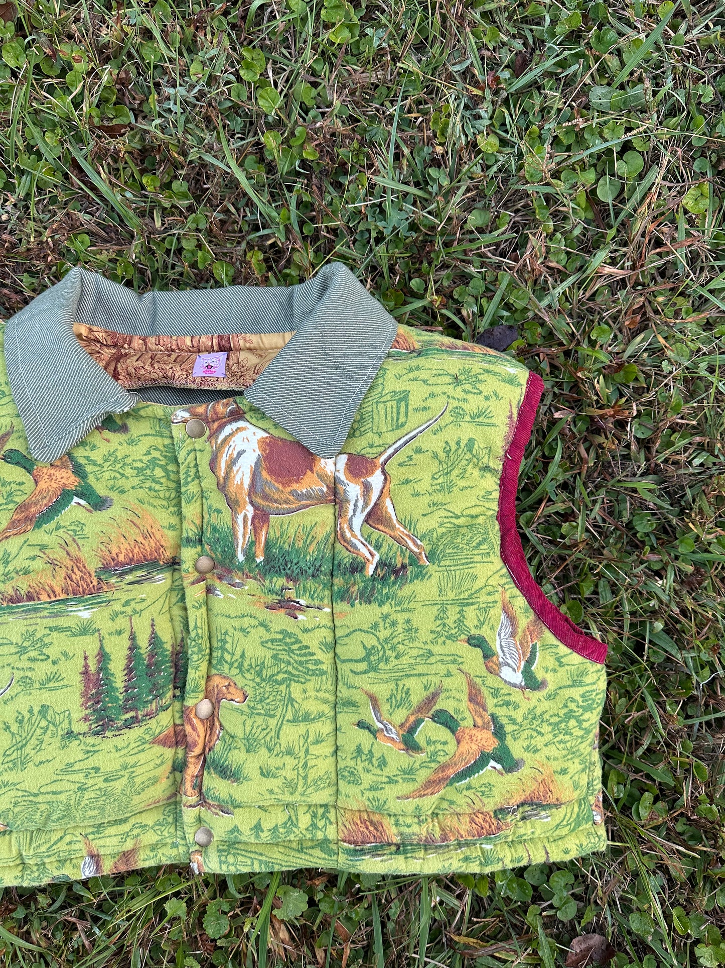 upcycled vintage 1980’s sleeping bag vest