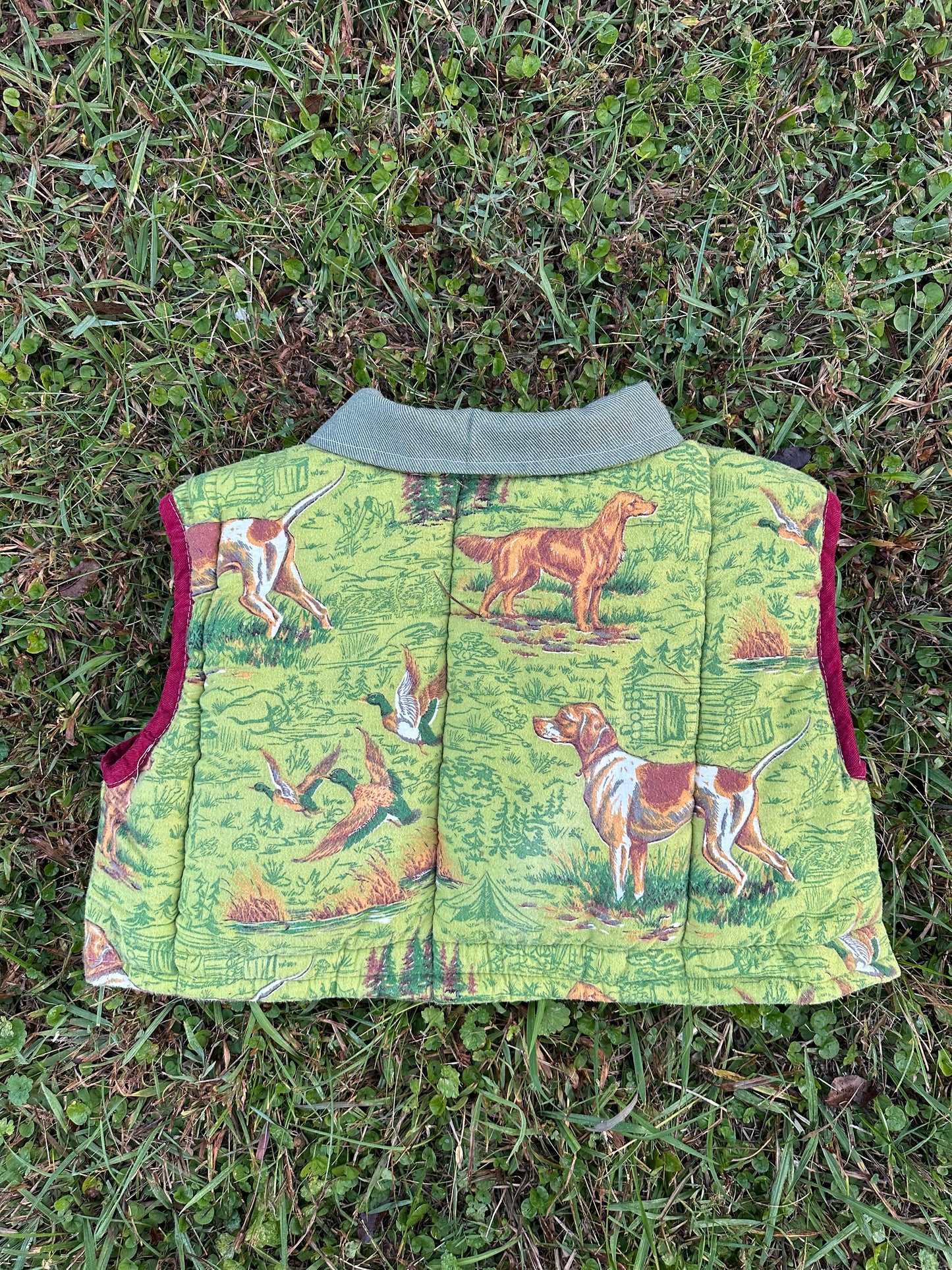 upcycled vintage 1980’s sleeping bag vest