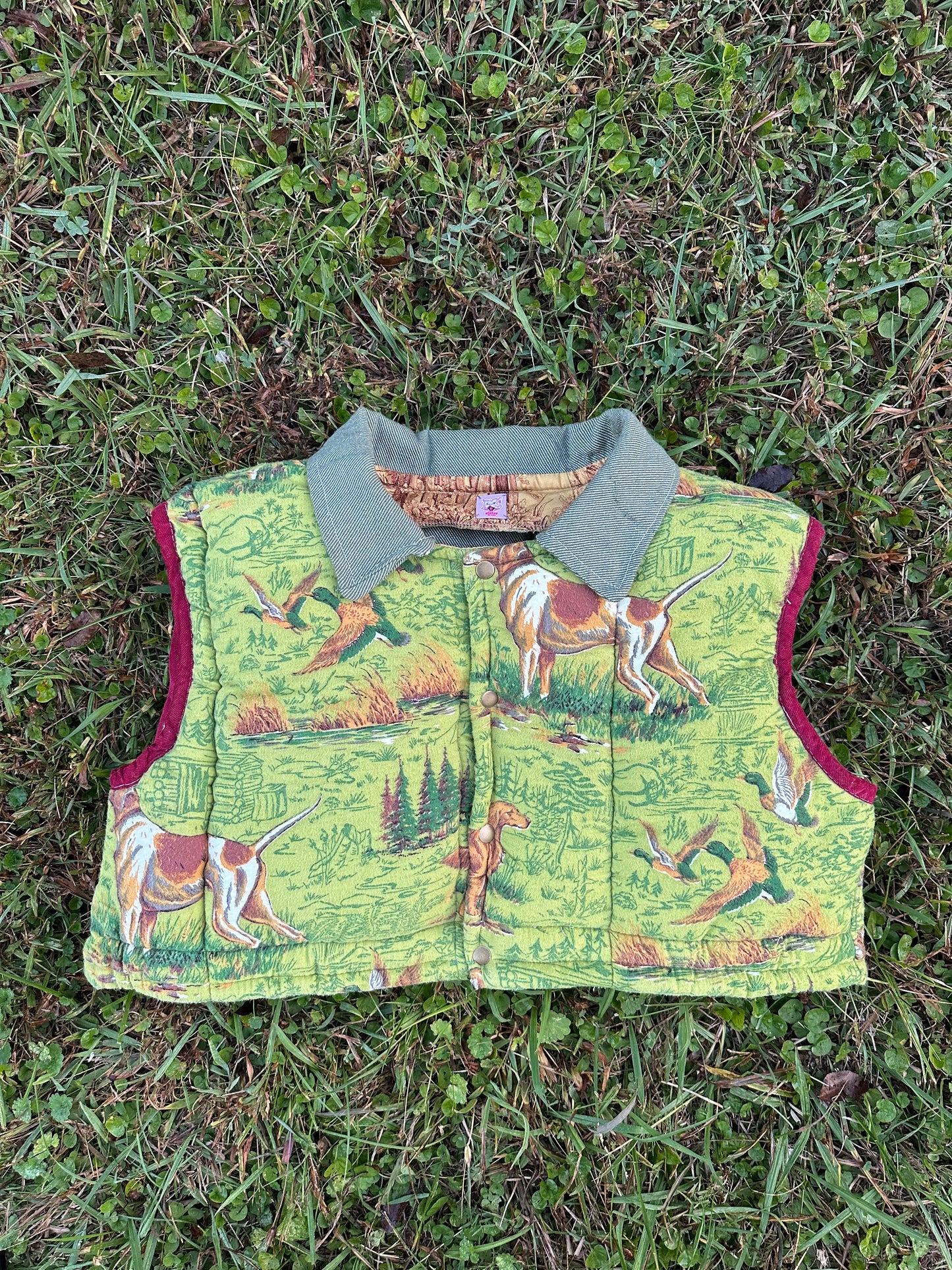 upcycled vintage 1980’s sleeping bag vest