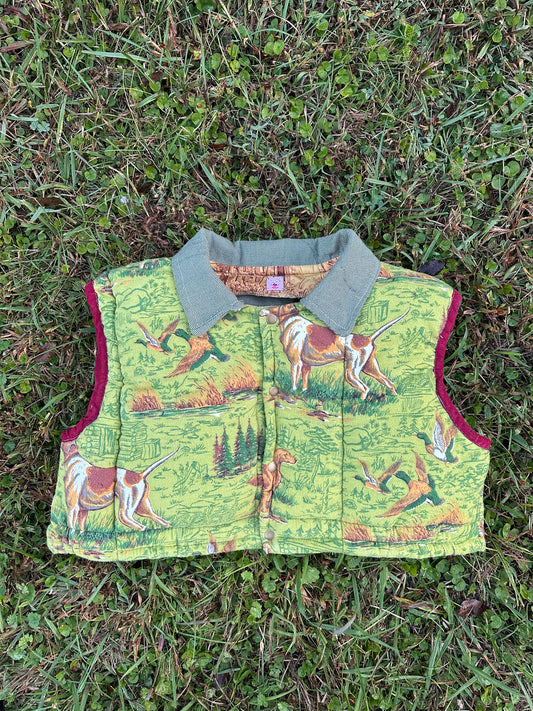 upcycled vintage 1980’s sleeping bag vest