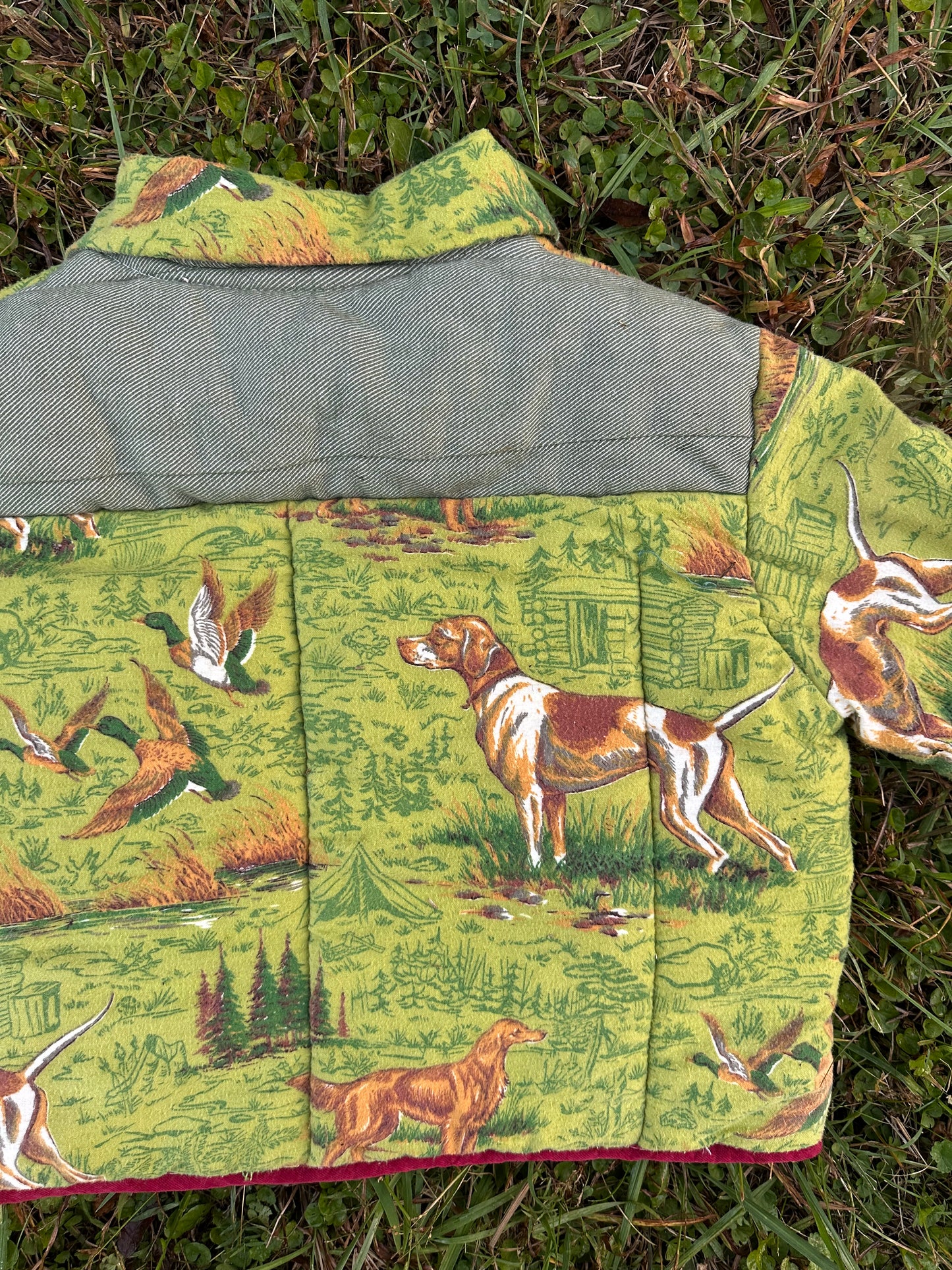 upcycled 1980s vintage sleeping bag coat