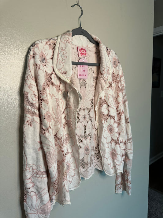 Upcycled Vintage Quaker Lace Cardigan