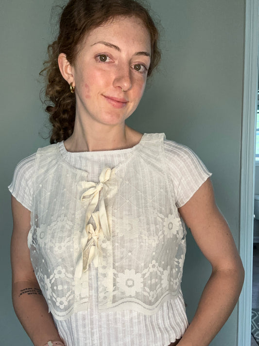 Upcycled Vintage Lace Vest