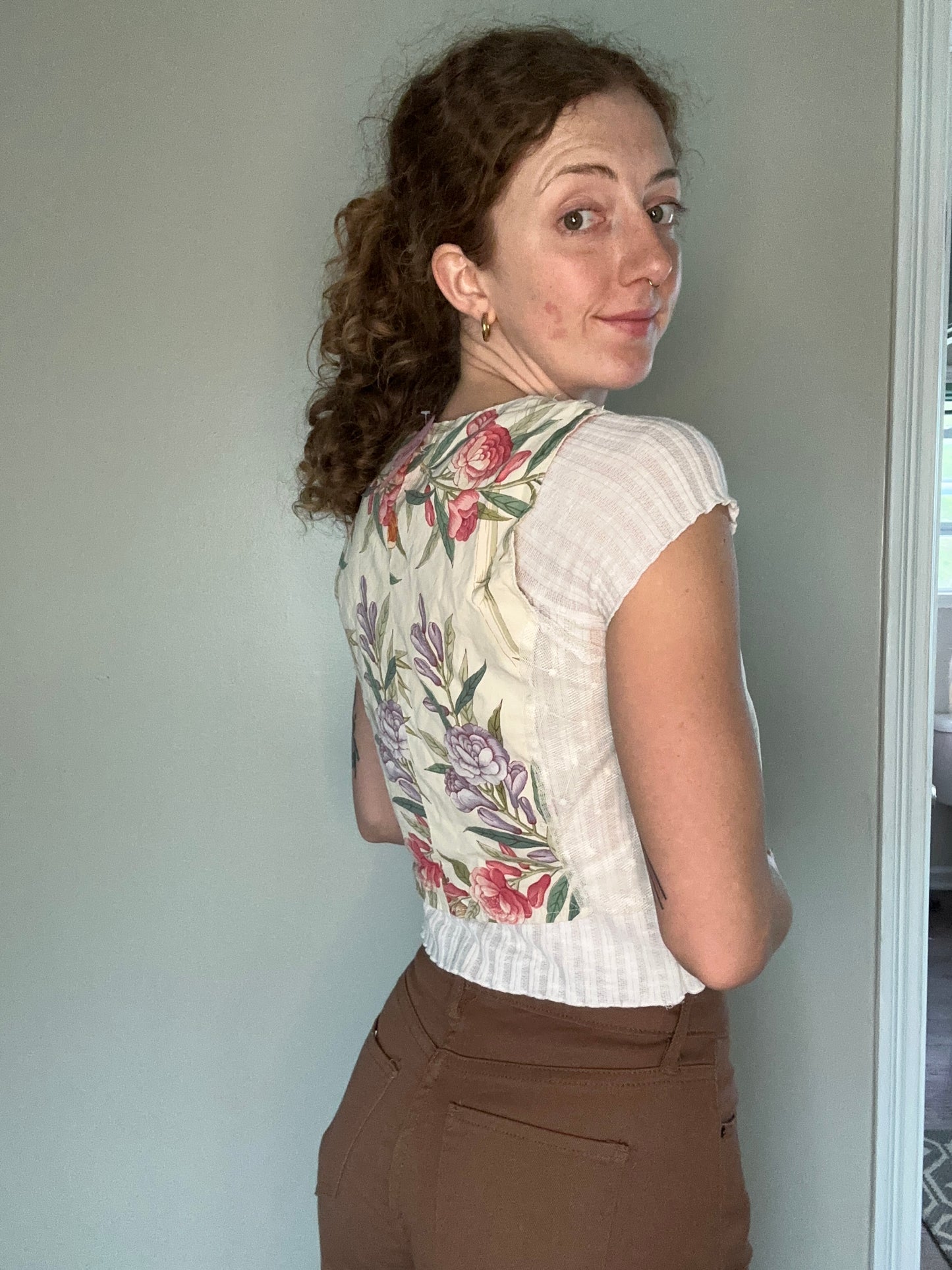 Upcycled Vintage Lace + Floral Vest