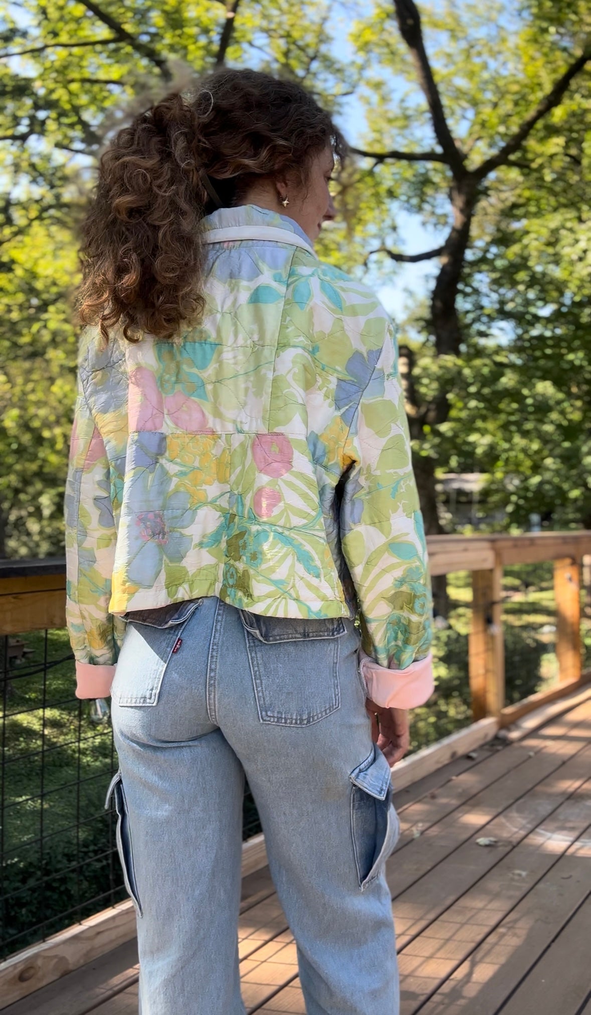 upcycled vintage silk/satin blanket coat