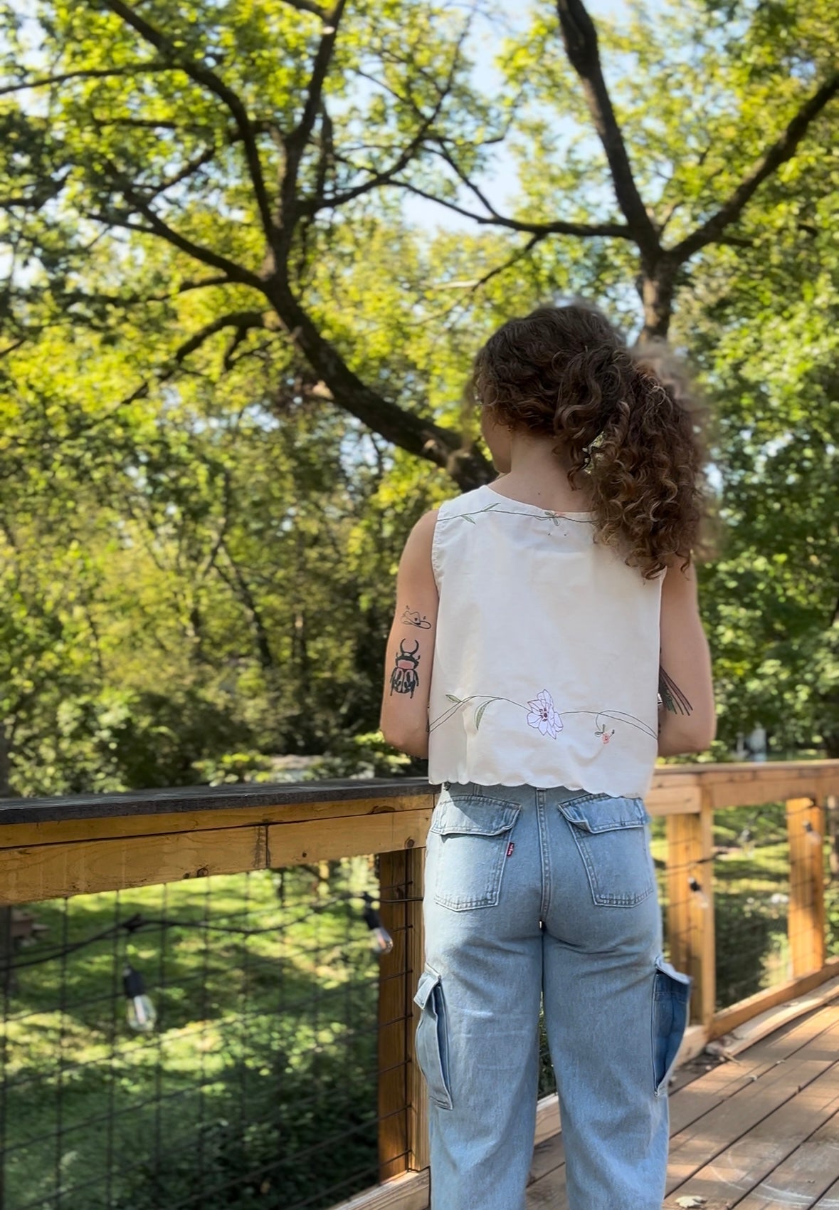 upcycled vintage tablelcoth vest